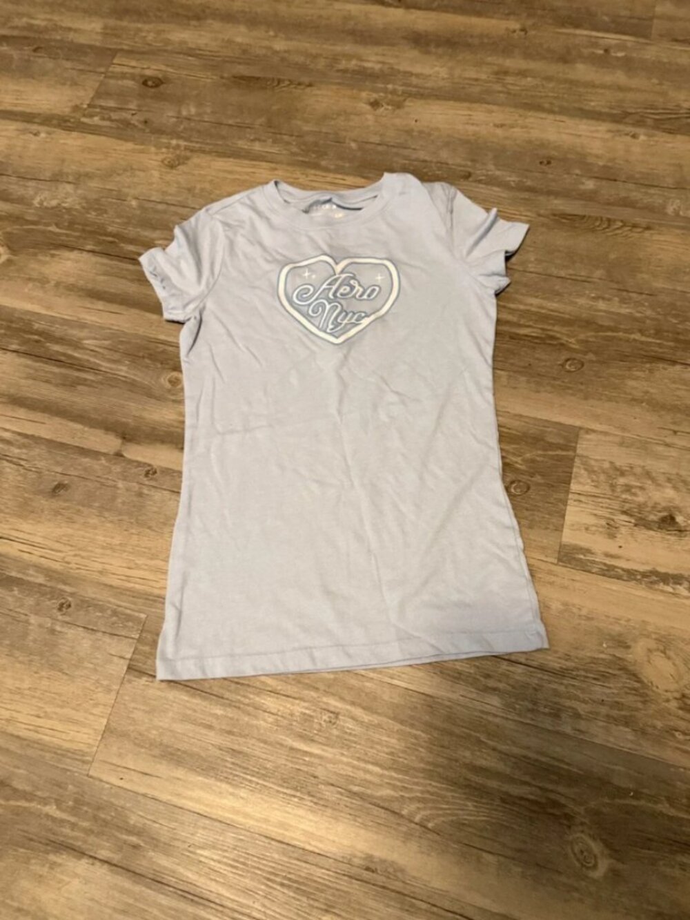 Aeropostale Light Blue Short Sleeve Tee with Heart Logo